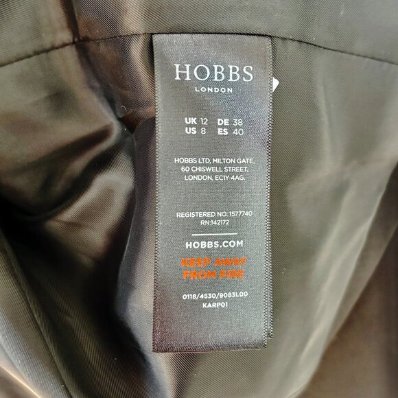 Hobbs London Women's Blazer Classic Charcoal Jack Pockets Lined US Size 8 EUC - Picture 10 of 12